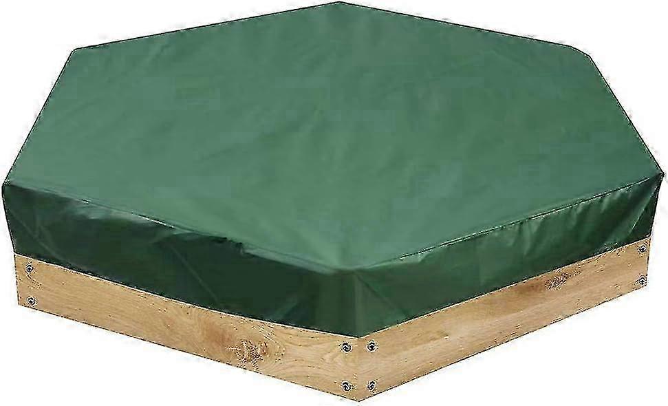 Sandbox Cover140*110cm- Waterproof And Dustproof - For Hexagonal Sandbox - Green - With Drawstring - To Avoid Contamination Of Sand And Toys Happy H