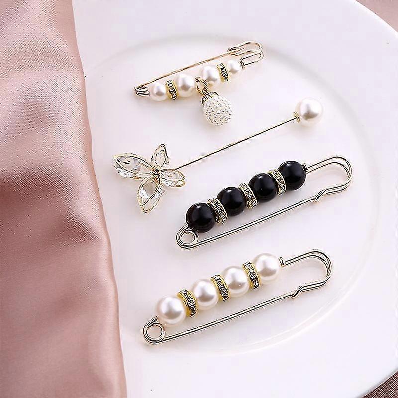 Pants Waist Pin Accessories Fixed Clothes Waist Circumference Changed To Small Waist Buckle Anti-glare Brooch Women's Pants Buckle Pin 4 Pieces White