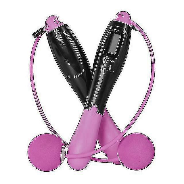 Jump Rope Electronic Counting Skipping Rope Count Function Cordless Long Ropepink