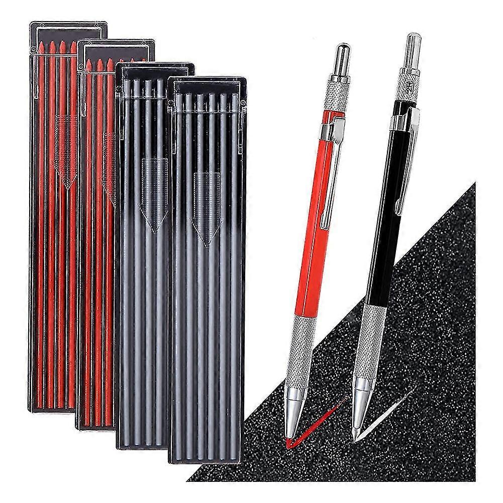YOUGANG BOUTIQUE 2pcs Mechanical Carpenter Pencils Set With Built-in Sharpener For Steel,pipe Welder,construction Wo