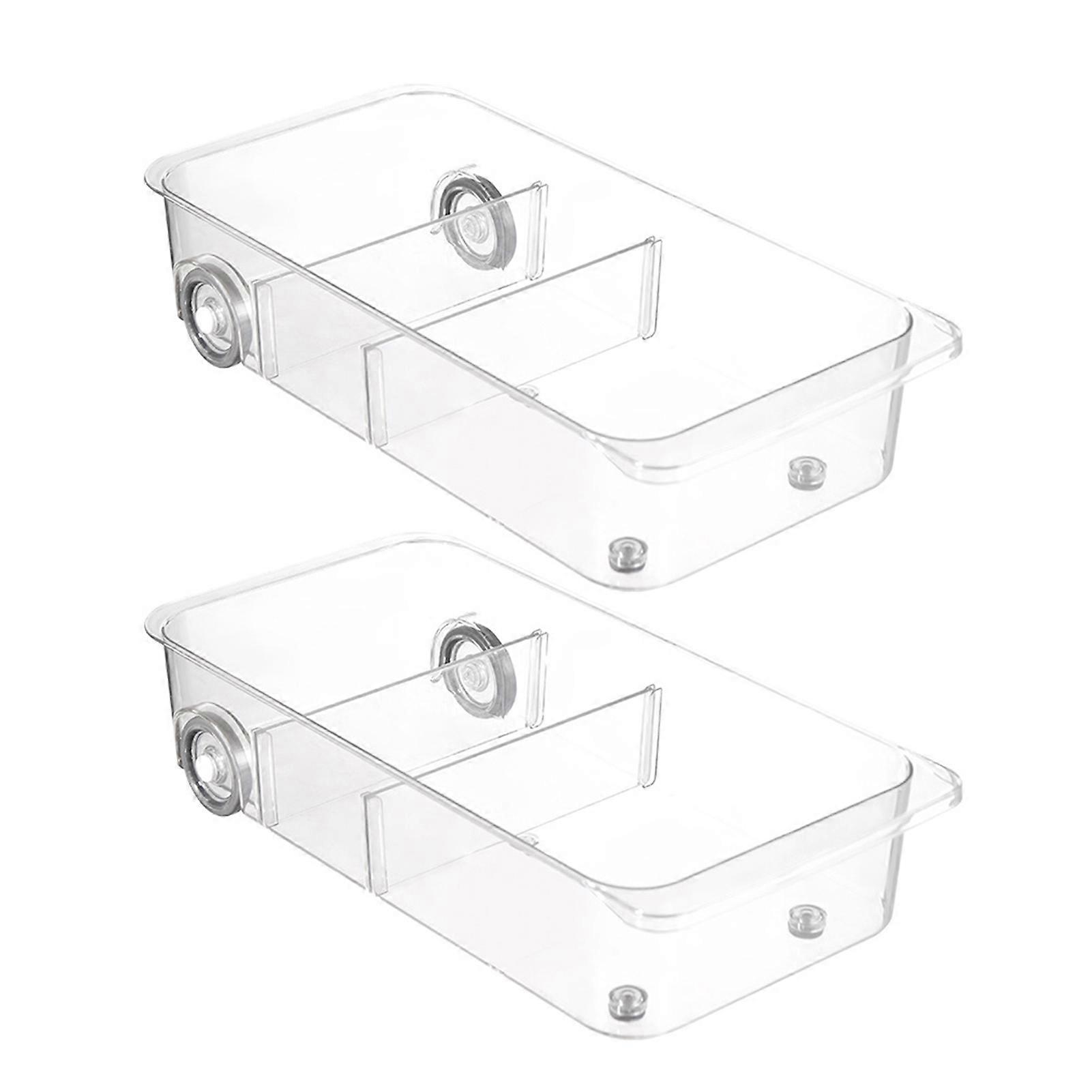 1 Pair Fridge Organizer Bins with Wheels Large Capacity Easy Movement Transparent Refrigerator Organizers Pantry Storage Bins