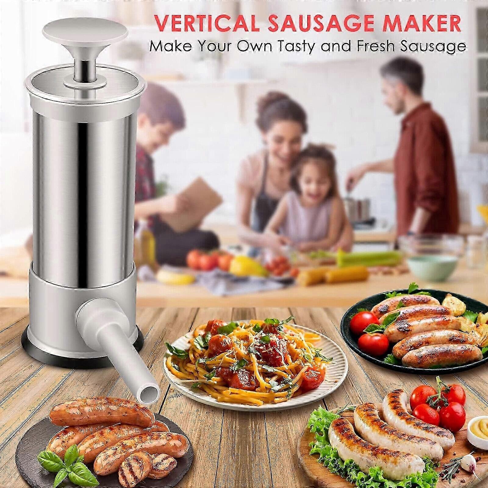 2024 New Sausage Stuffer With 4 Different Sizes Stuffing Tubes Stainless Steel