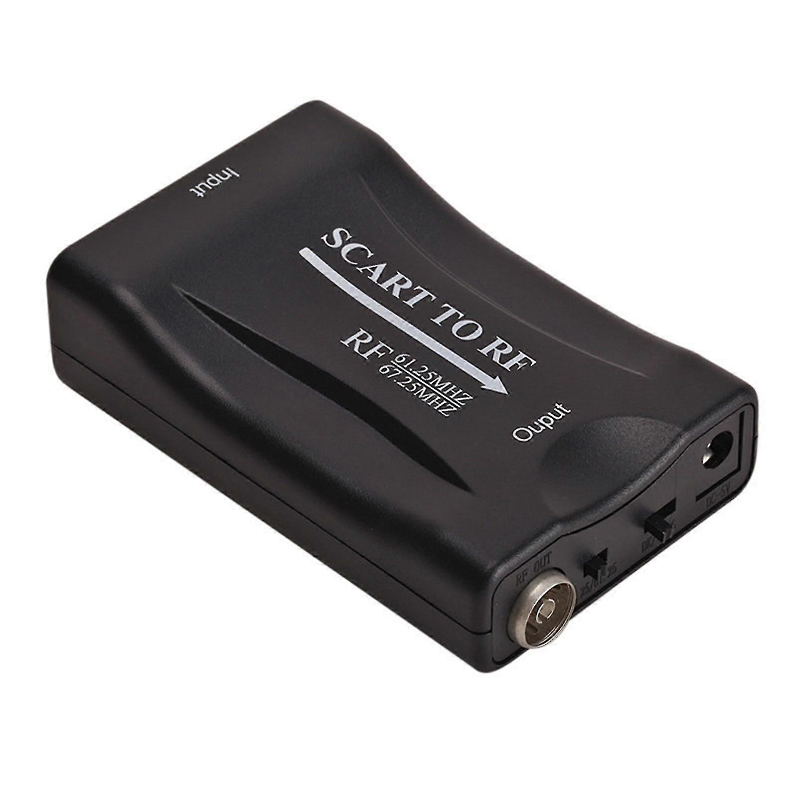Mini 67.25mhz Scart To Rf High Frequency Output Video Signal Converter Adapter