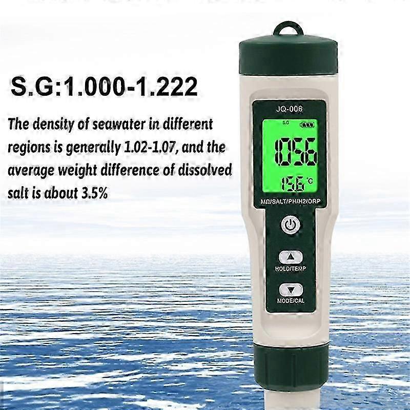 10 in 1 Water Quality Tester PH/TDS/EC/SALT/TEMP/S.G/ORP/H2/Fertile/Resistivity Tester Pen suitable for Aqua