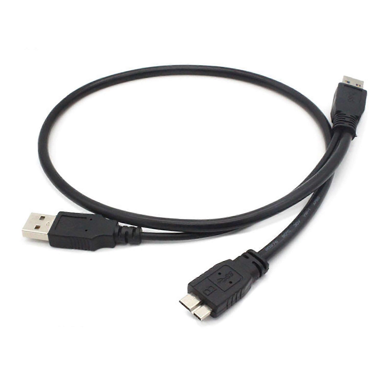 60CM Mobile Hard Drive Cable USB3.0 A Male to Micro B 5 Gbps Y Shape Dual Power High Speed Portable External HDD Convector Adapter Cord