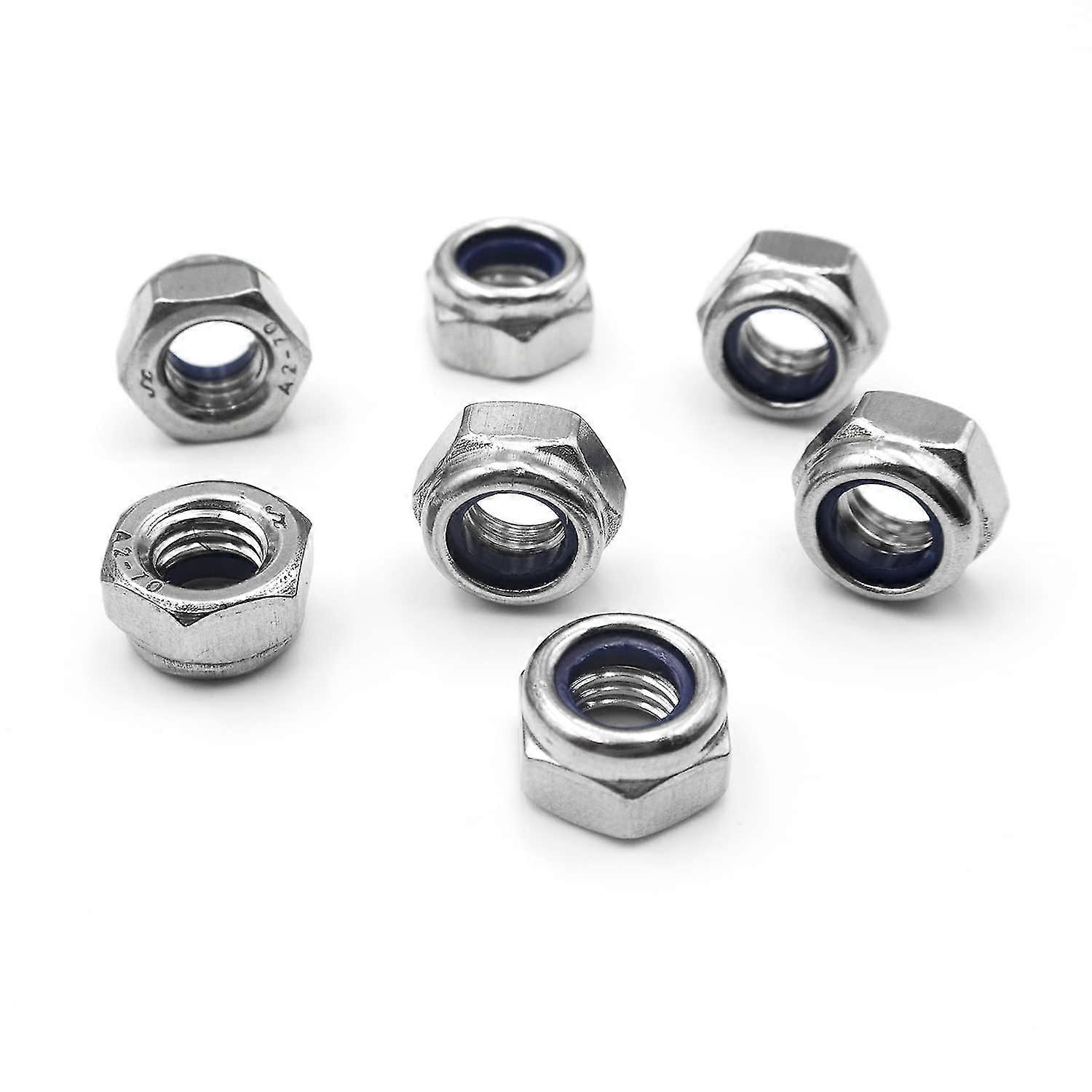 50 pièces M8 Lock Nut en acier inoxydable Hex Nut Lock Nuts Hex Nuts pour Hardware Lock Nut Assortiment