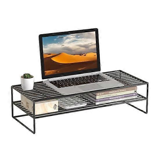 Computer Elevated Rack Monitor Stand Double-Layer Design High Stability Ventilated Laptop Stand Office