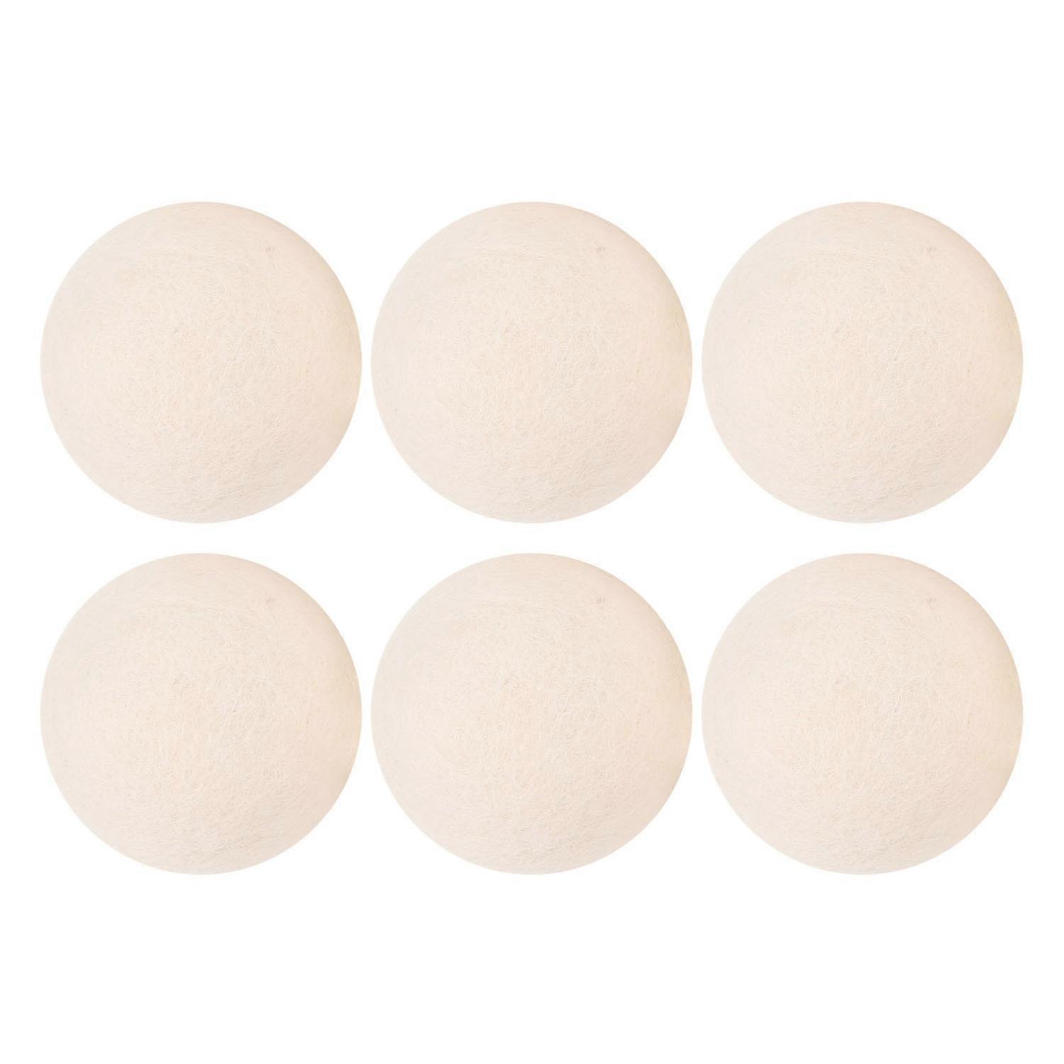 6Pcs Wool Dryer Balls Accelerated Drying Eliminates Static Electricity Reusable Wool Felt Fabric Sof