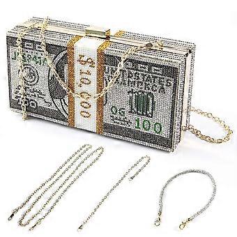 2025, Geld Clutch Geldbörsen für Frauen, Stapel von Bargeld Dollars Clutch Geldbörsen