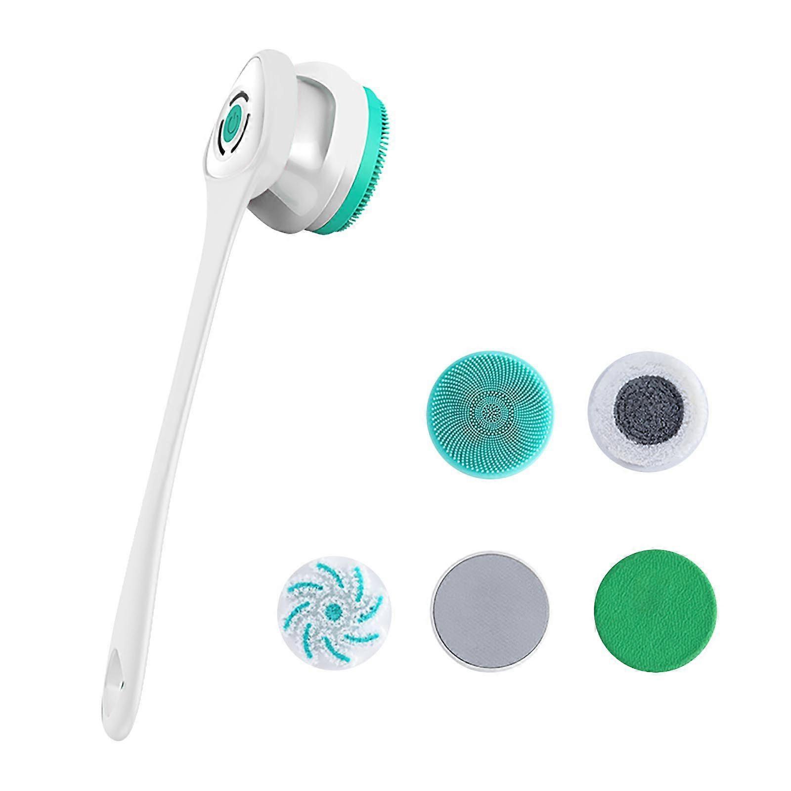 Tête de brosse de bain électrique détachable Quatre en un Multi-fonction Brosse de bain à long manche