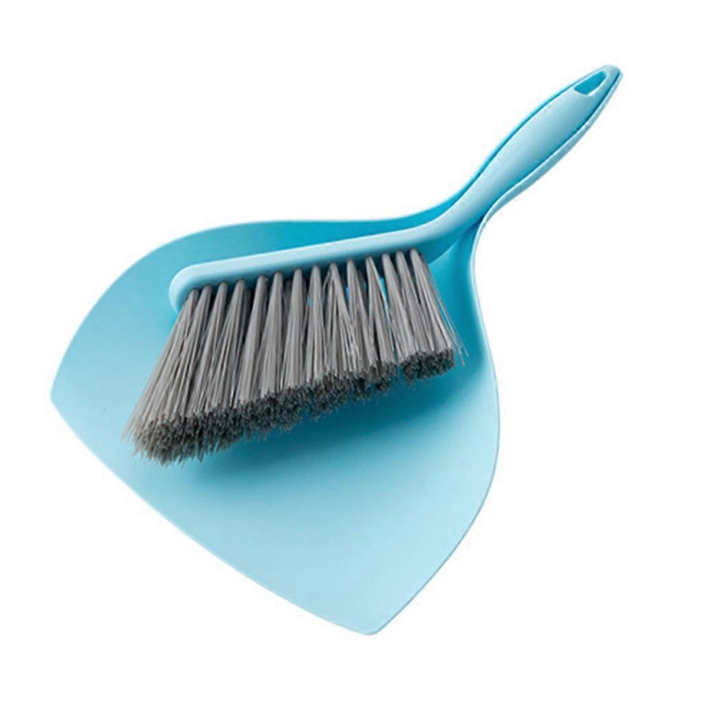 Mini Dustpan and Broom Set Brush Dust Pan Desktop Sweep Cleaning Household Brushes Desktop Tool Blue