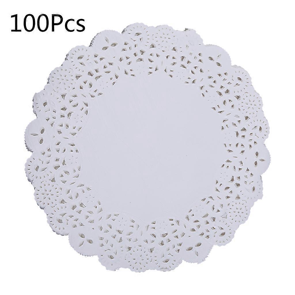 100 قطعة جولة الدانتيل ورقة الحصير الوقايات المفارش حفلات الزفاف حفلة الجدول هدية 8.5 بوصة