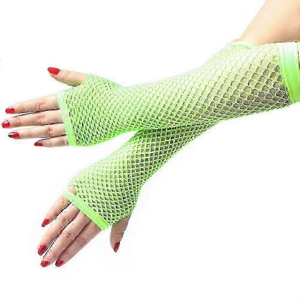 Mesh Gloves - Long Neon Green