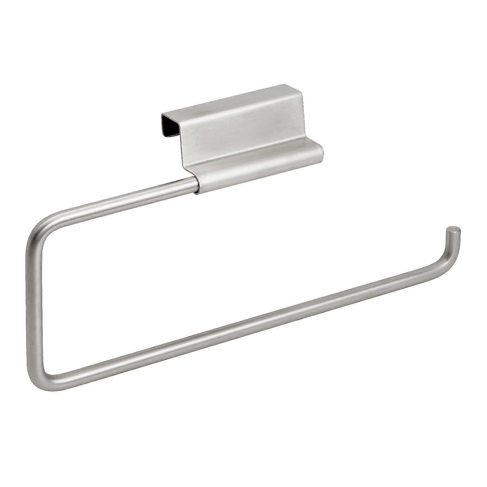 Brushed Stainless Steel Over-Cabinet Towel Holder, 12x6.25x4.75-Inch, Easy Install, Space-Saving Design