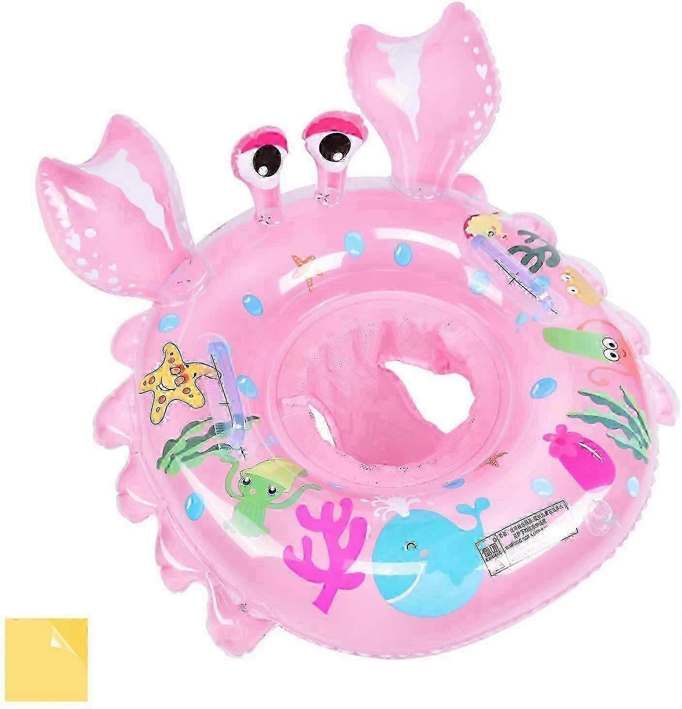 Baby Pool Seat With Patch Kit Child Swim Ring Floating Swim Ring Buoy Infant Inflatable Seat For 6 Months-3 Years Oldpink