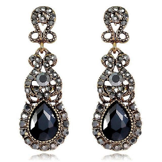 Classic Drop Earrings Exaggerated Atmospheric Alloy Stud Earrings Black