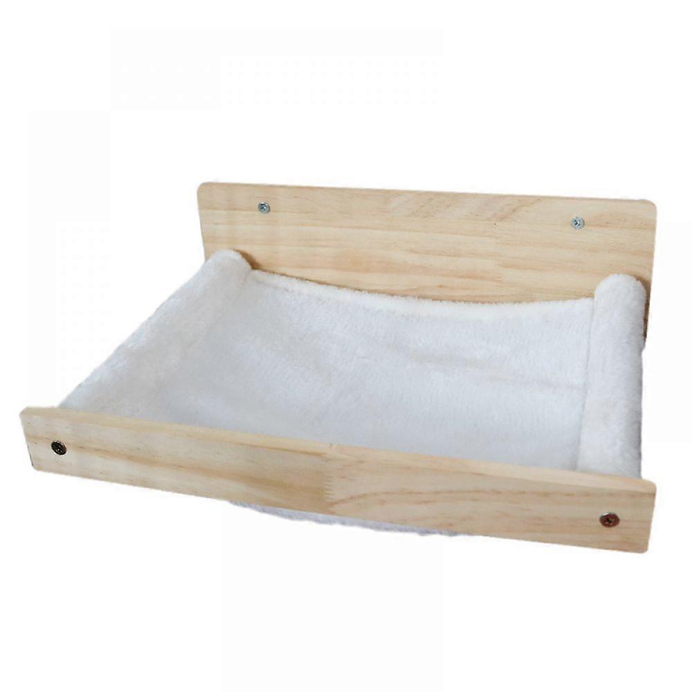 Cat Hammock Wall Mount Large Cat Stand, Cat Furniture for Sleeping, Playing, Climbing and Resting, Weight Capacity up to 18kg, White Flannel