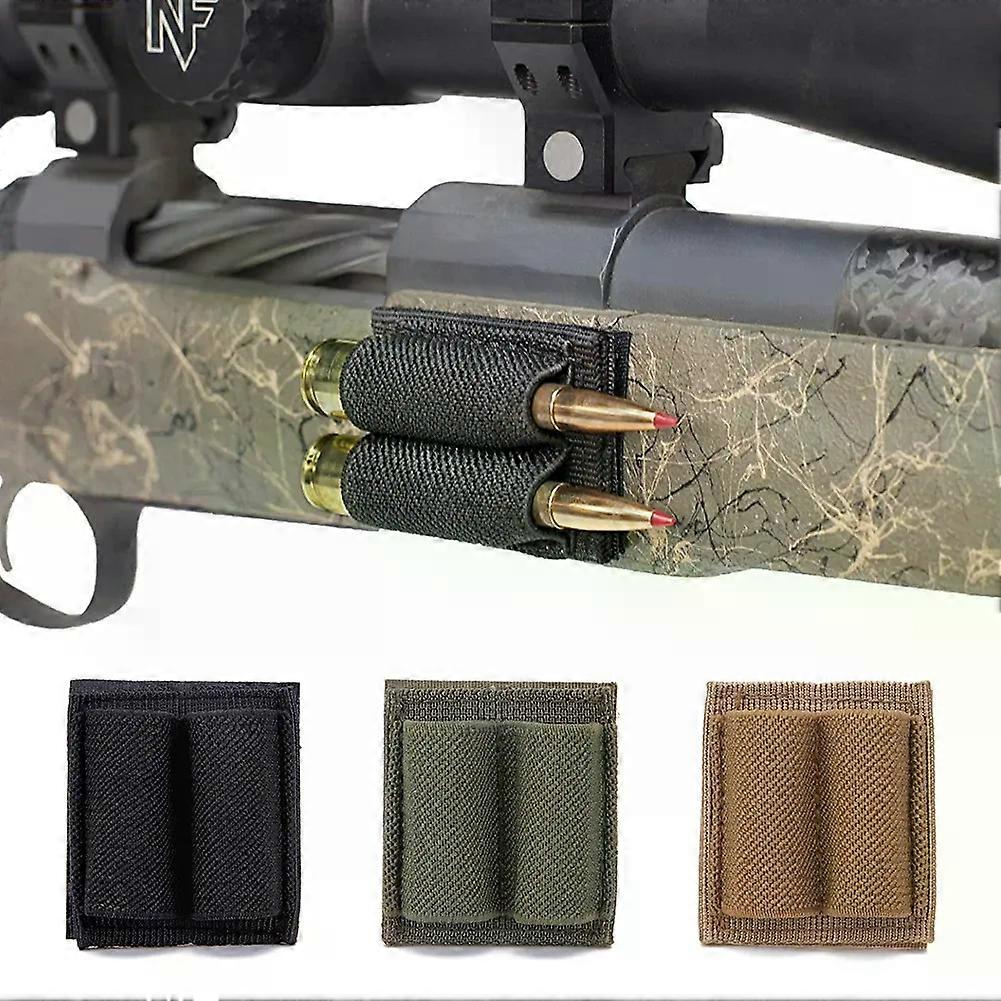 2 Round Bullet Holder for Rifle with Adhesive Backing Sticker 308 30-06 Ammo Holder for Rifles Side and Buttstock Ammo Pouch