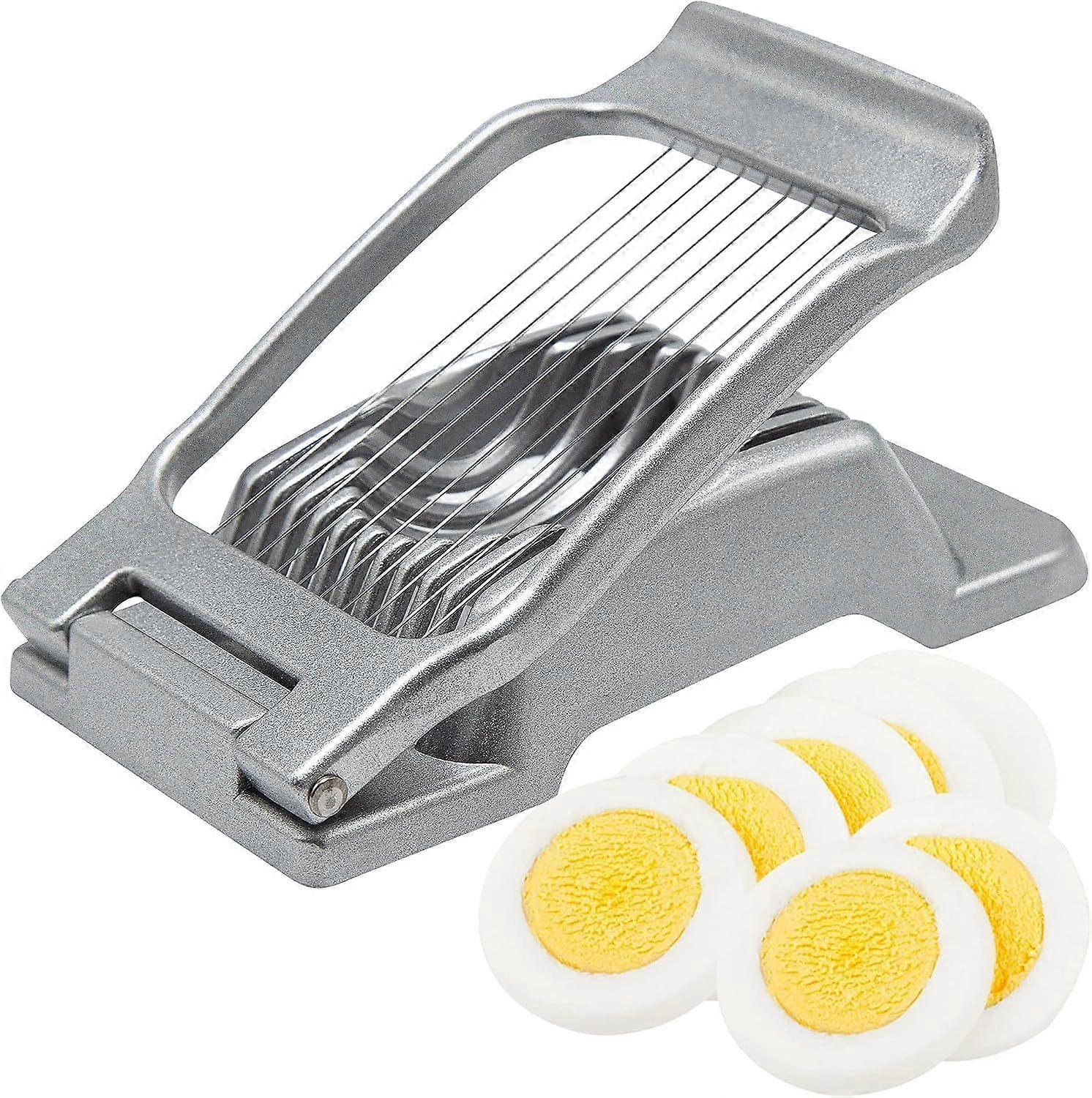 قاطع البيض ، فاصل بيض احترافي ، أسلاك قطع ، مصنوع من الفولاذ المقاوم للصدأ ، آمن للغسل في غسالة الصحون ، أداة تقطيع بيض مستقرة مصنوعة من قاطع البيض من الألومنيوم 