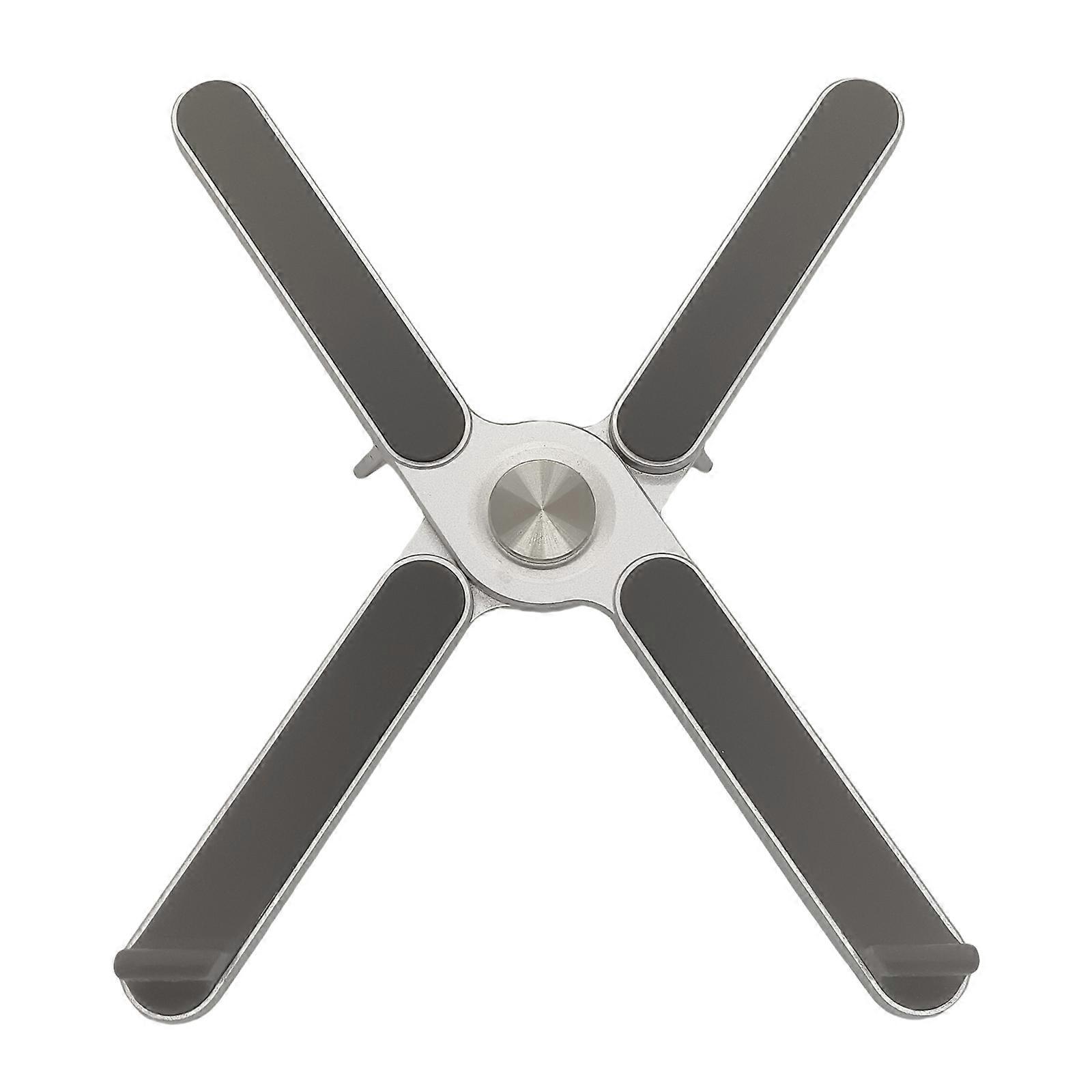 Aluminum Laptop Stand With 7 Height Setting Notebook Bracket Ergonomic Foldable And with Silicone Pad Bracket Light  Silver