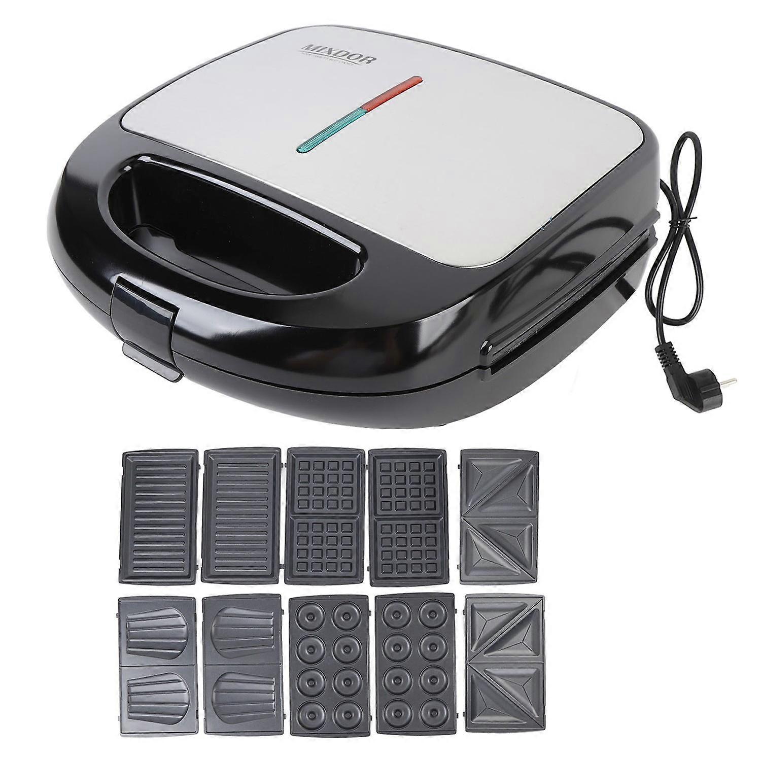 6 in 1 Sandwich Maker Detachable Plates Non Stick Multifunctional Donuts Fried Steak Sandwiches Nut