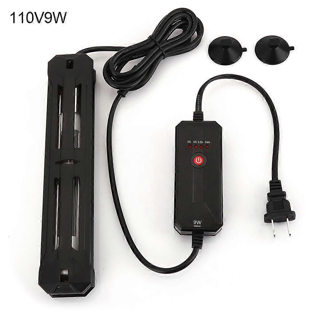 Fish Tank Sterilization Lamp Amphibious Timer Diving Aquarium Algae UV Light SterilizerUS 110V 9W