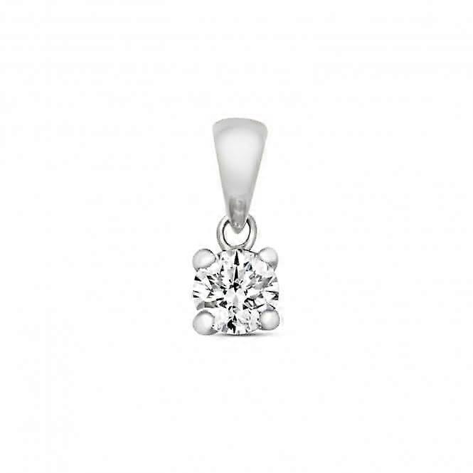 Diamond Jewellery 9ct White Gold Diamond 4 Claw Pendant PD304W