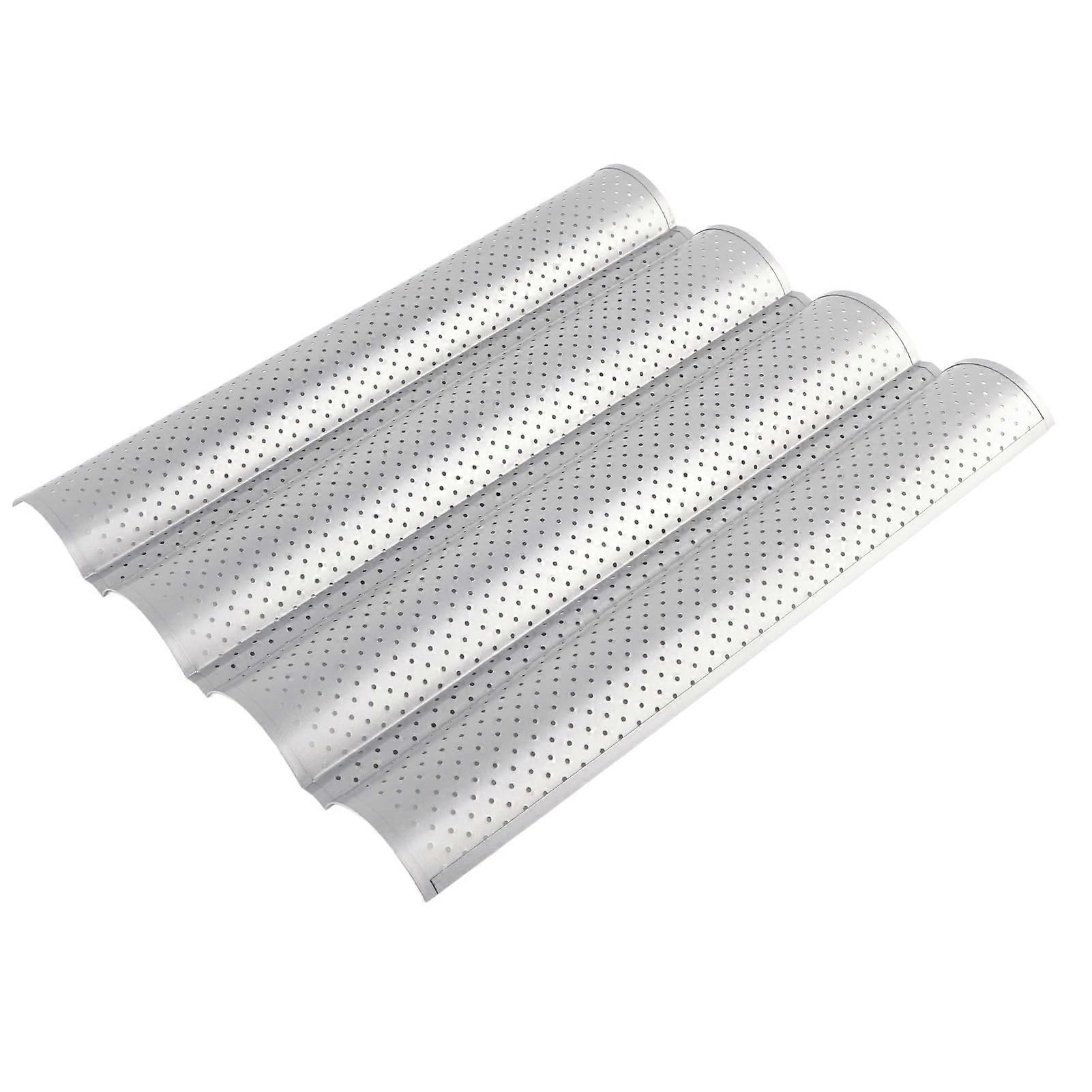 NonStick MultiGroove French Bread Pan, 4 Slot Baking Tray for Bakery Style Cooking, Durable and Easy Clean Design