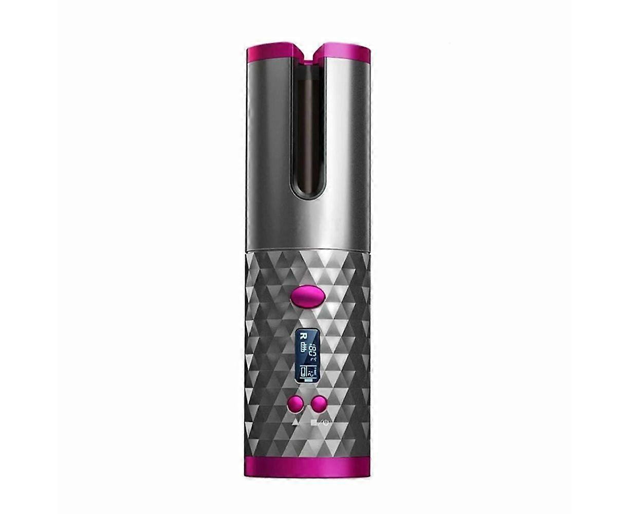 Cordless USB Rechargeable Ceramic Hair Curler - Auto-Rotating, Adjustable Temp & Timer for Perfect Curls Anywhere!
