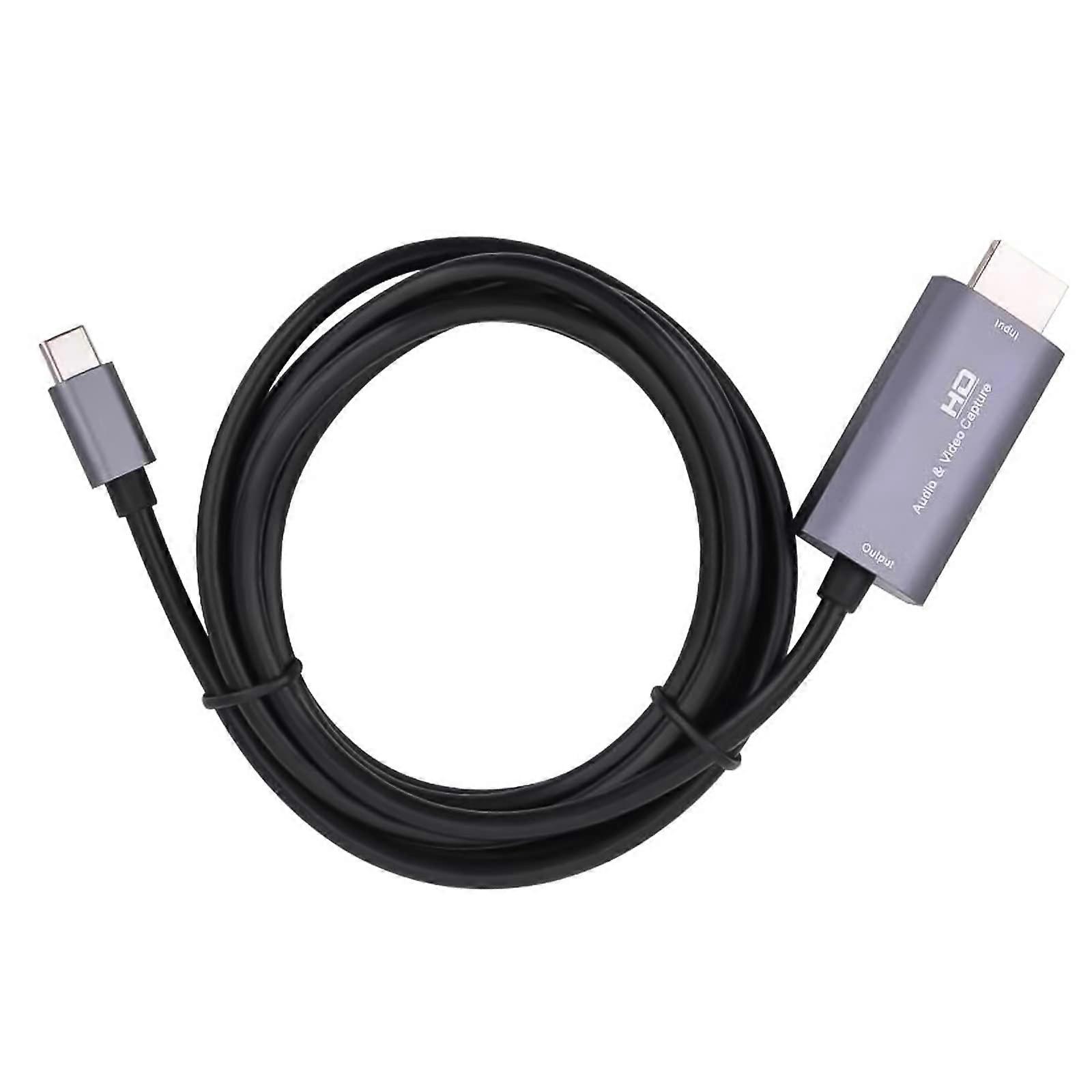 Gaming Live Streaming Video Recorder HDMI-Compatible to Type-C HD Audio Video Capture Card Cable Adapter