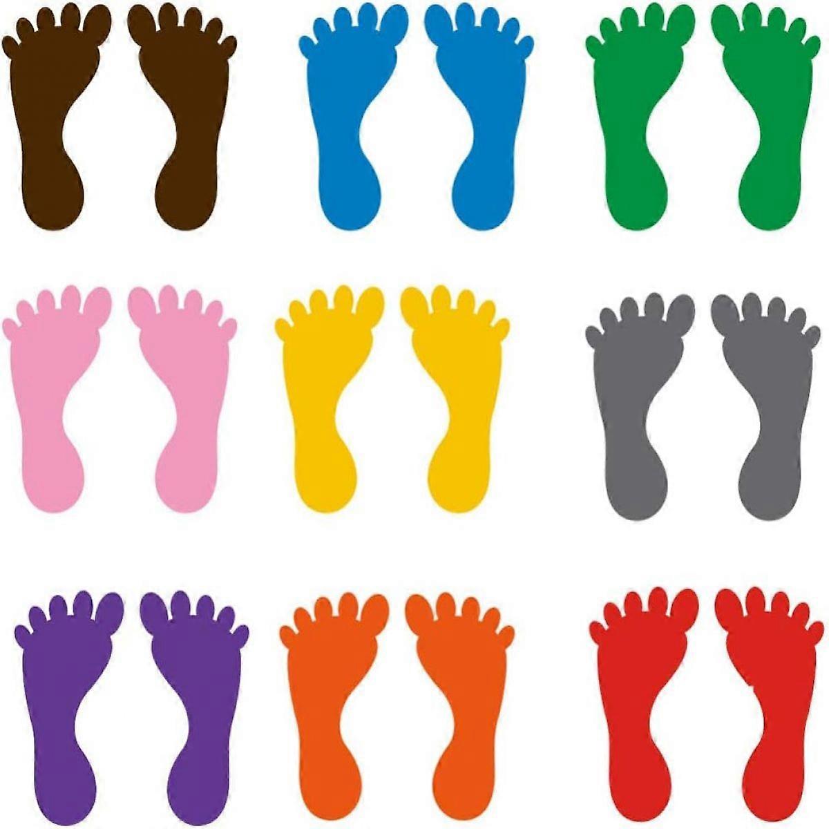 9 pairs of small footprint stickers in random colors