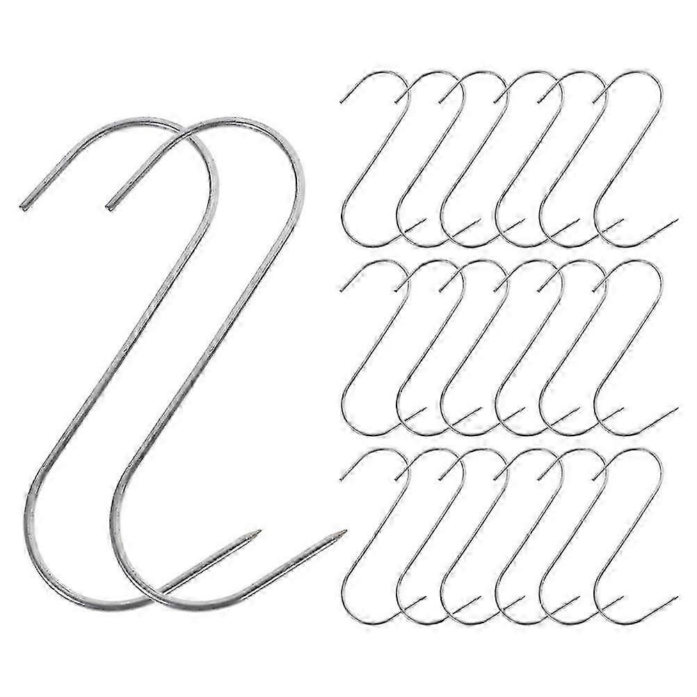30pcs Meat Hooks Stainless Steel Cured Meat Hooks Meat Hanging Hook Drying Barbecue S Hooks