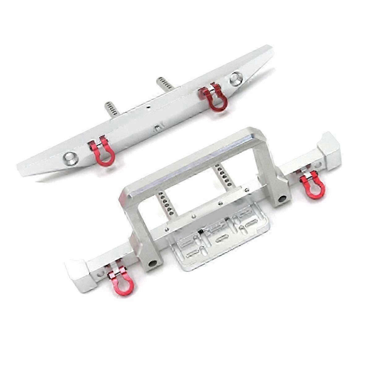 Metall Vorne Hinten Stoßstange Für 1/10 Rc Crawler Auto Mn999 Mn222 Trx4 Scx10 90046 90047 Rc Auto Upgrade Teile Silber