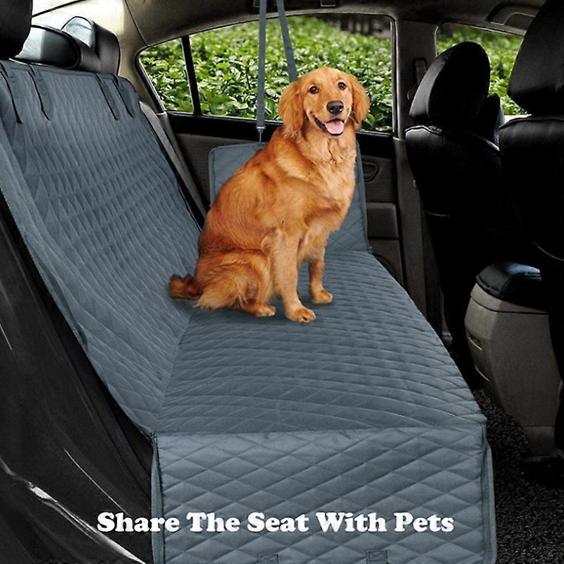 Dog Car Seat Cover Luxury Quilted Waterproof Travel Mat Car Hammock Cushion Protector with Pockets