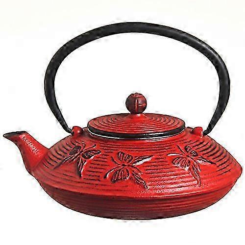 Cast iron teapot 27 oz butterfly design