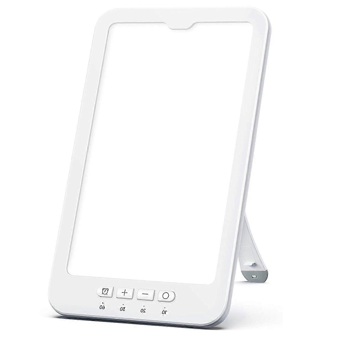 LED fluorescent lamp, 3 adjustable brightness levels, bright white/pure white/warm white, large gloss, upright light therapy lamp, 4 timer Settings