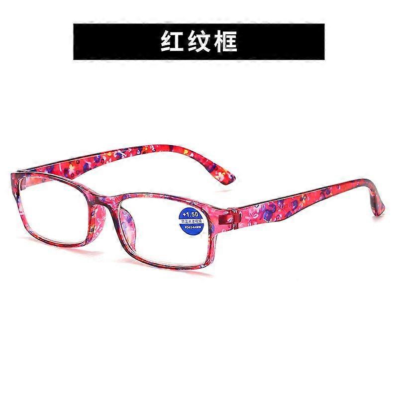 Fashion Pattern Reading Glasses Women's Anti-blue Light Middle-aged and Elderly High-definition Reading Glasses with Glasses Bag