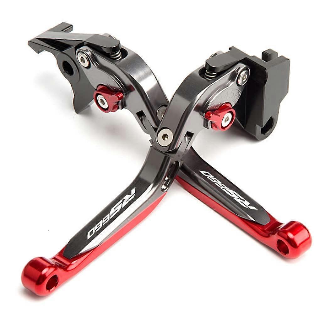 CNC Aluminum Alloy Adjustable Foldable Brake Clutch Lever Accessories Red 6-Stage Length for Aprilia RS 660 2021-2024