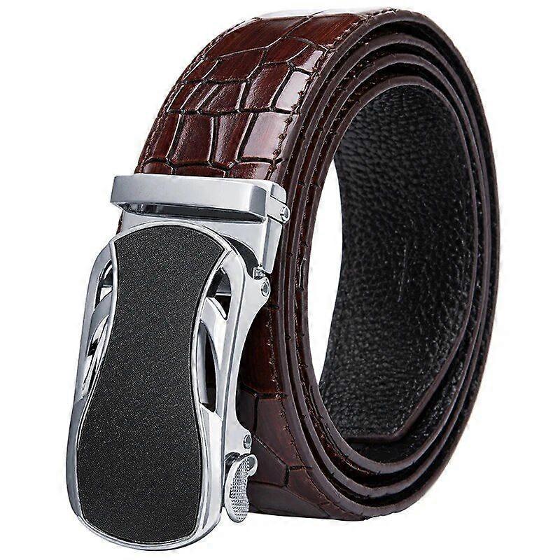 Hi-Tie Mens Designer Fashion Red Leather belt Men Gold Buckle Luxury Cool Leather Belt for Jeans Red Crocodile Strap DJ-2036-C