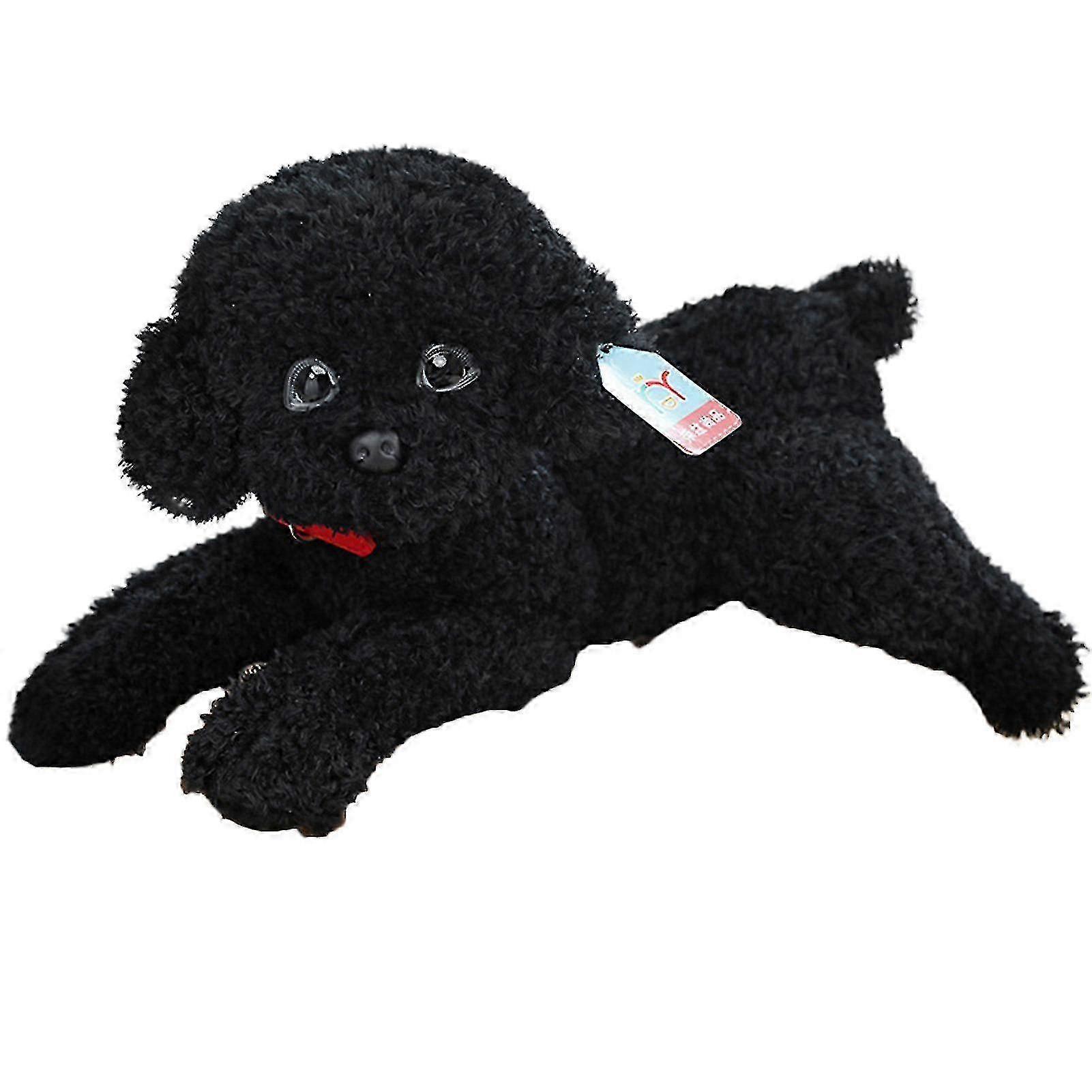 Simulation dog toy for home, fully filled plush poodle with clothes