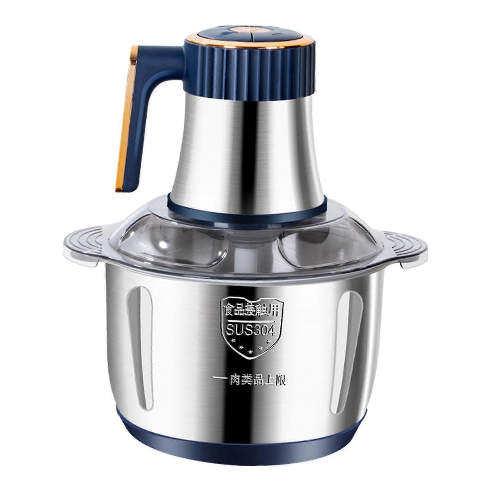 Food Processor Veggie Chopper 5L Household Visible Powerful Automatic Food Mincer Eletric Meat Grinder for Fish Chicken Nut, Blue