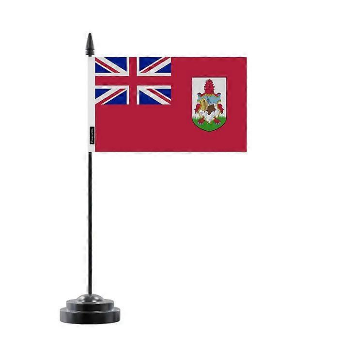 Table Flag - Bermuda - 14 x 21 cm - Polyester - Plastic Pole - Double-Sided Print