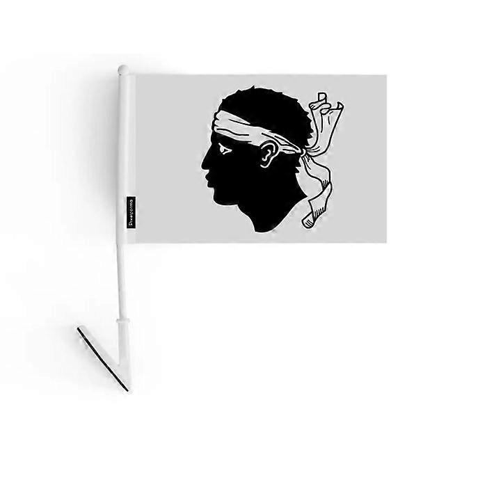 Adhesive flag - Corsica - 14 x 21 cm - Polyester - Lightweight - Double-sided