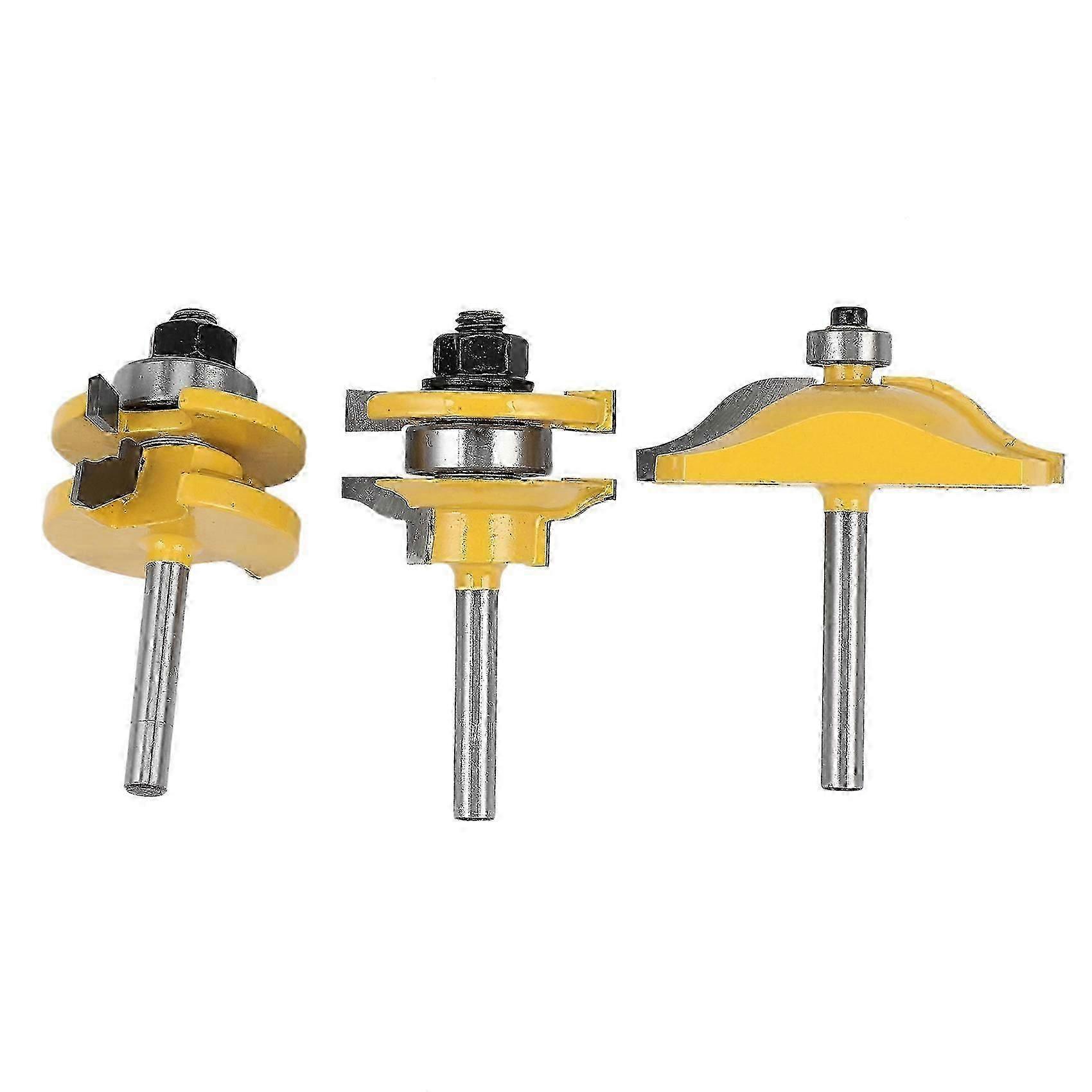 3Pc1/4 Set de biți de router pentru ușa dulapului cu panou ridicat cu tijă - 3 biți Ogee Tăietor pentru prelucrarea lemnului Biți de router pentru prelucrarea lemnului js-Good