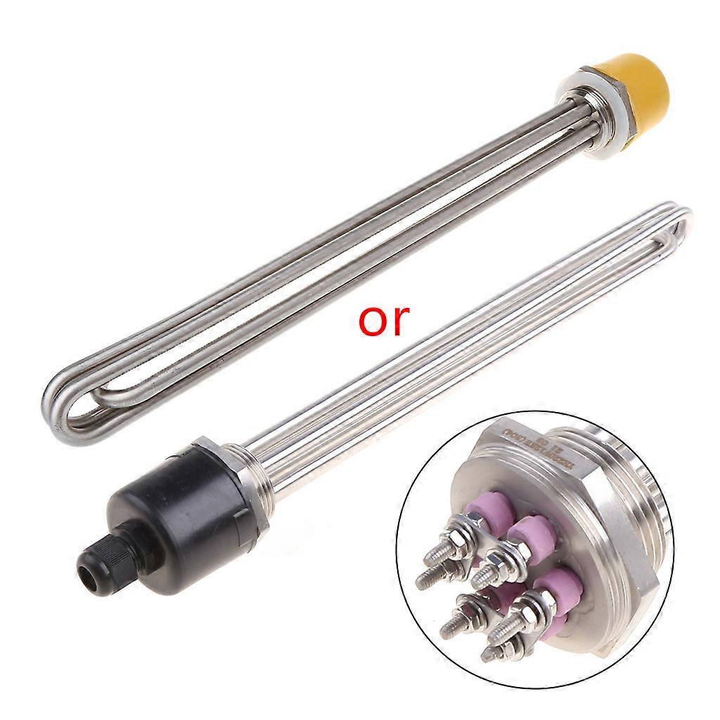 DN32 Thread Heating Pipe Water Heater Electrical Immersion Element Booster  Silver