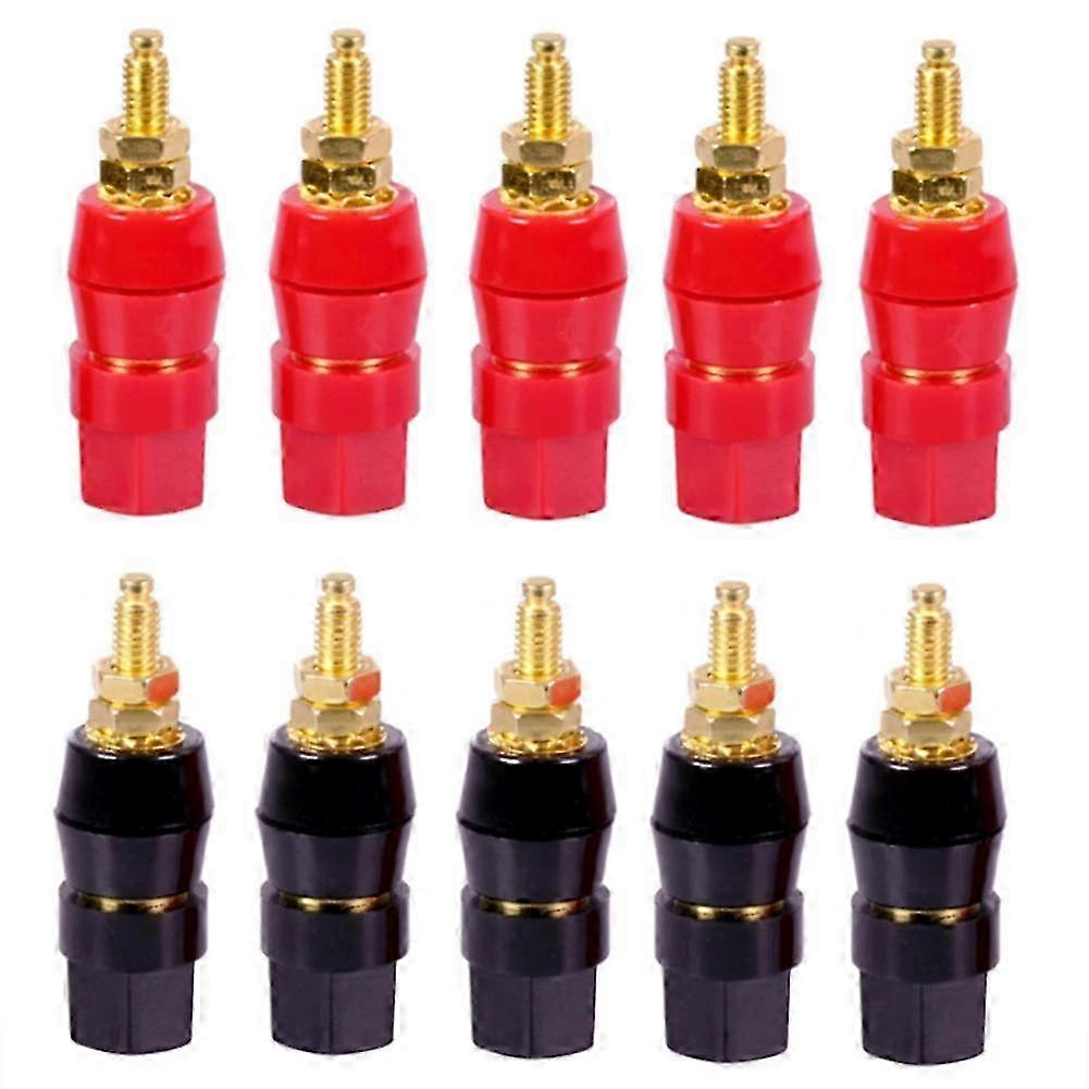 10Pcs/Lot Gold Plated Banana Binding Post Current Amplifier 4mm Banana Plug Socket Speaker Terminal