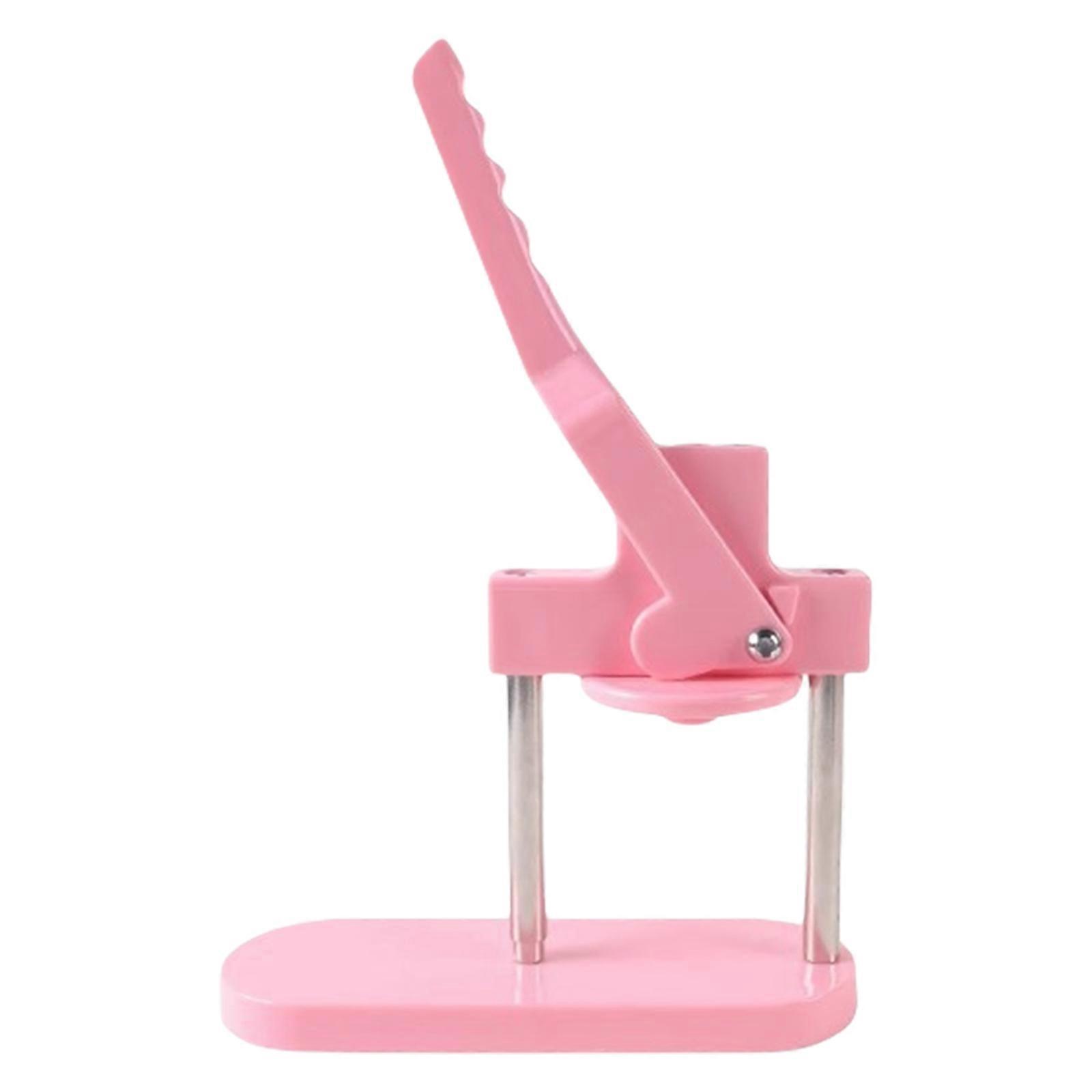 Portable 58mm Button Press Machine For Individualized Badges Includes Circle Cutter And Instruction Guide Pink