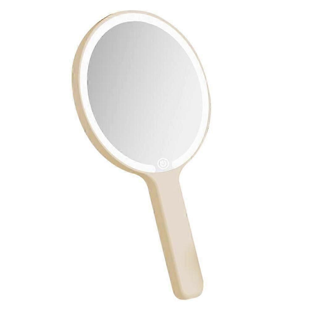 808 Handheld Led Makeup Mirror With 3 Color Lighting Touch Control Rechargeable Vanity Mirror - Roun