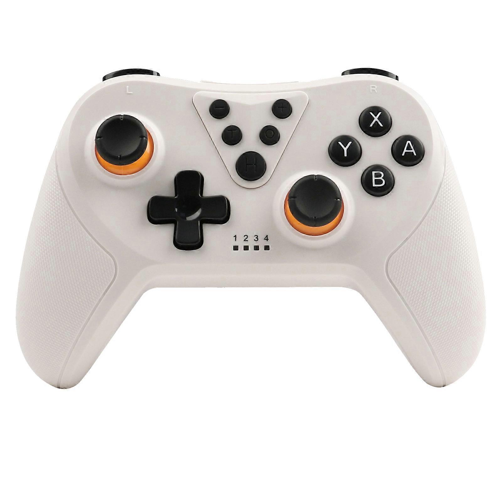 Vibration Wireless Controller Comfortable Grip Wireless Gamepad Stable Connection Exciting Gaming Fun for T37 Switches  White
