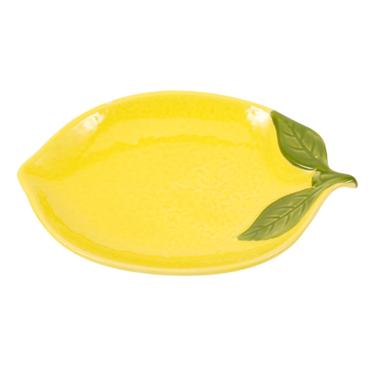 Ceramic Lemon Dessert Plate Creative Serving Dish for Snacks Easy to Clean Versatile Use for Various Occasions